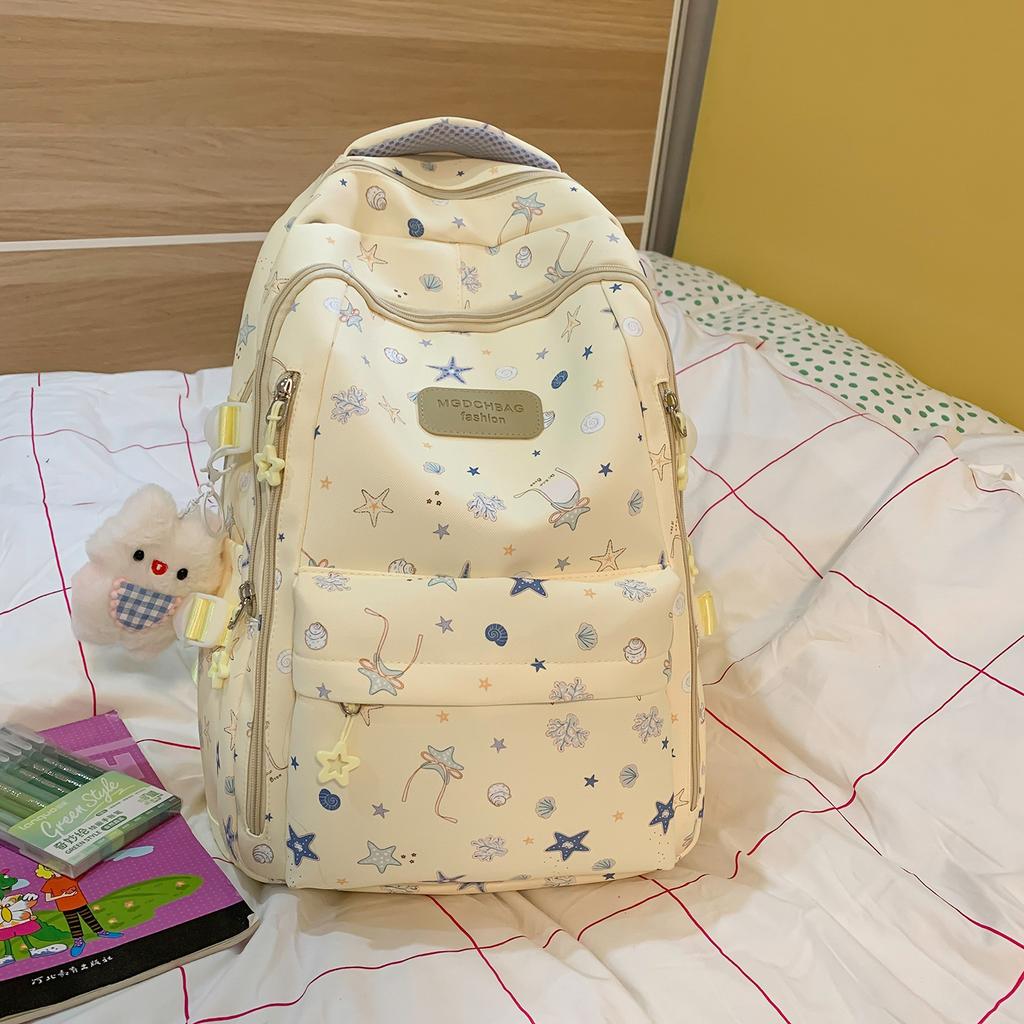 Schoolbag Korean version of small fresh schoolbag Japanese princess versatile cute casual printed backpack junior high school class backpack