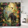 Funny Cute Animal Shower Curtain Riding Shark Cat, Dog In Bathtub And Pretty Pig Polyester Fabric Shower Curtains Bathroom Decor