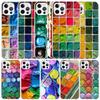 Aquarellfarben Set Farbpalette Malbox Weiche Hülle für iPhone 16 17 Air 15 14 Pro Max 16E Handyhülle 13 Mini 12 11 7 SE 8 Pri