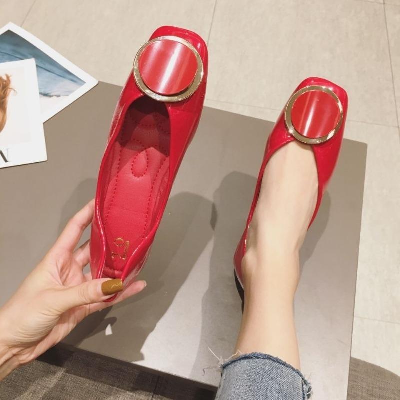 2025 Frühling Sommer Weiche Schuhe Frauen Wohnungen Mode Marke Elegante Damen Einzelnen Schuhe Schwarz Rot Gelb Plus Größe 42