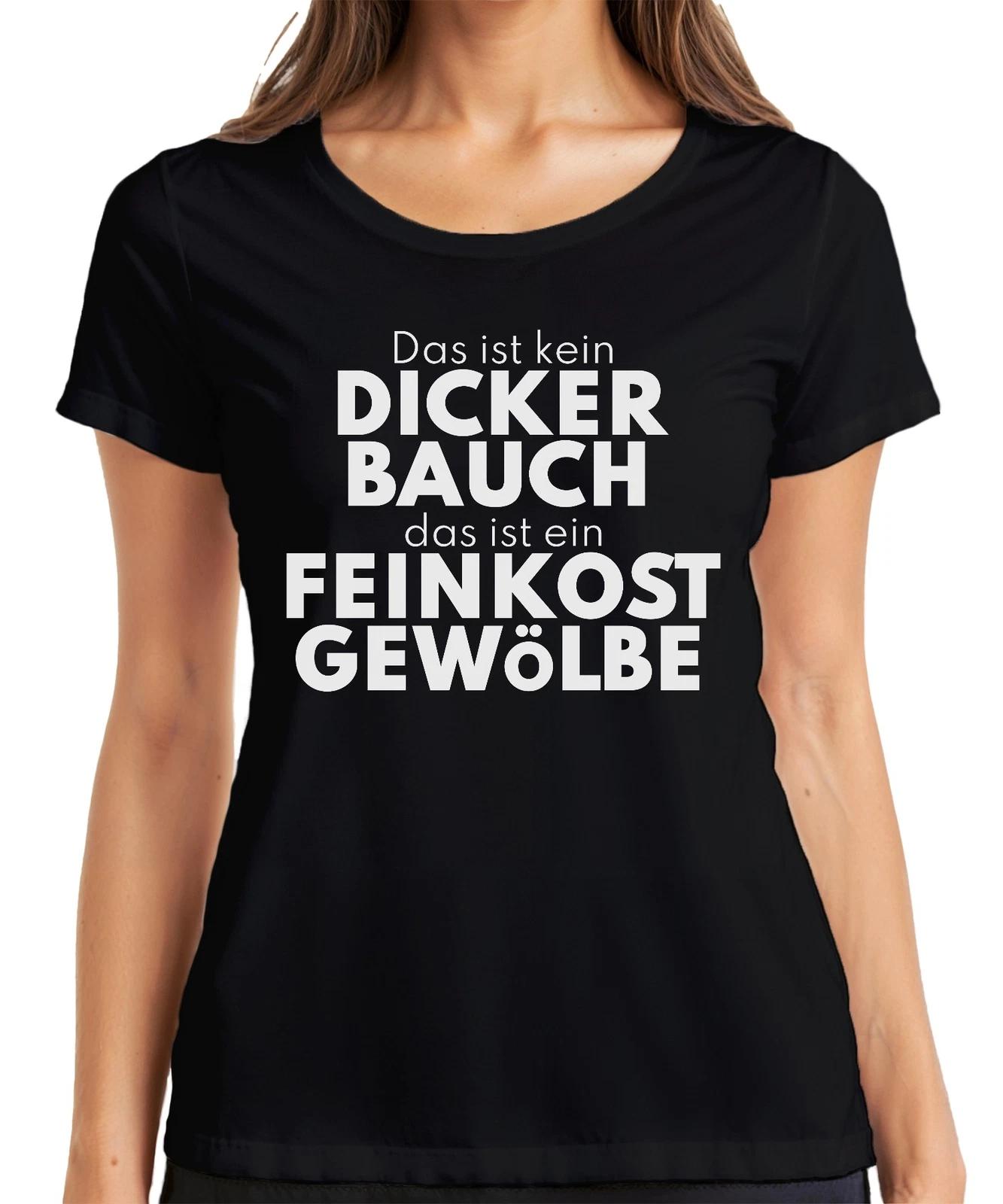 Kein dicker Bauch Feinkostgewölbe lustiger Spruch Foodie Geschenk Damen T-Shirt L