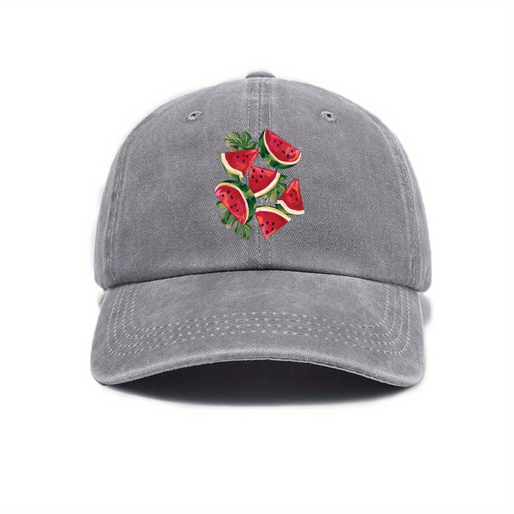 Watermelon Printed Baseball Cap Retro City Daily Commuting Suitable for Men and Women with Fun Patterns Casual Style
