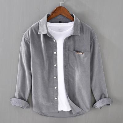 Cord Langarm Hemdjacke Herren Frühling und Herbst Hemd