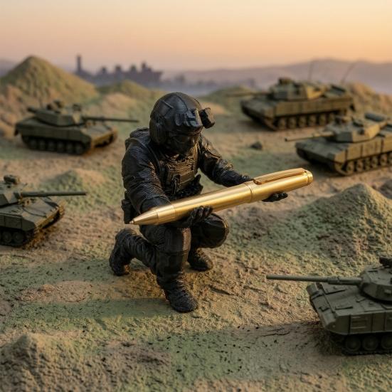 3D Printed Soldier Pen Pencil Holder Stand for Desk, Pen Display Stand, Creative Pencil Holder, Military Decorations for Home Office