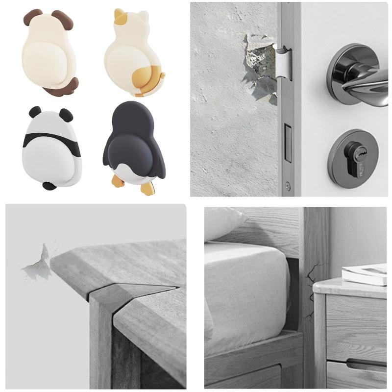 14mm Thick Anti Collision Door Stoppers Soft Rubber Wall Protectors Strong Adhesive Door Guard Easy Installation