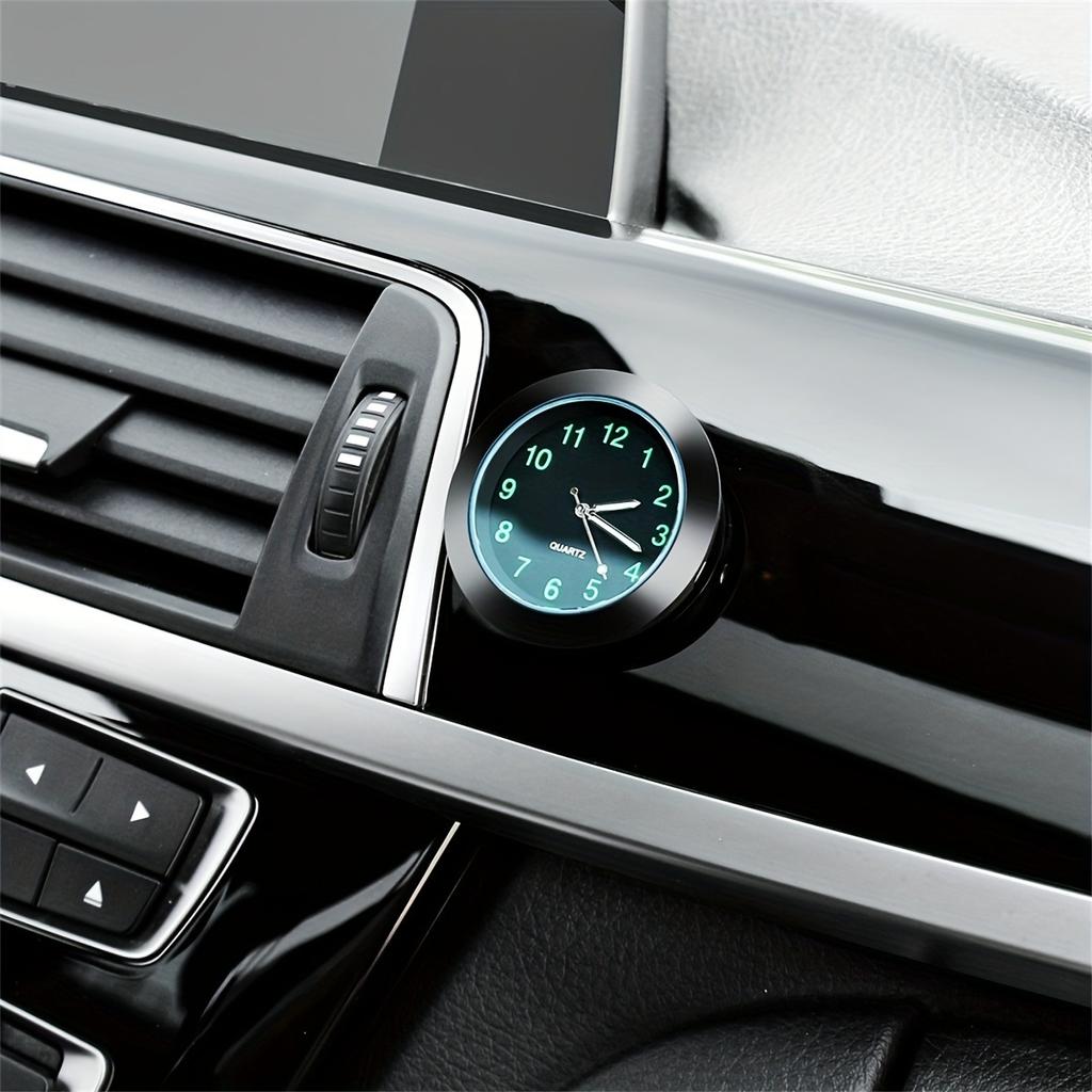 43mm Luminous Car Dashboard Clock - Waterproof Digital Display with Stick-On/Air Vent Mount for Auto