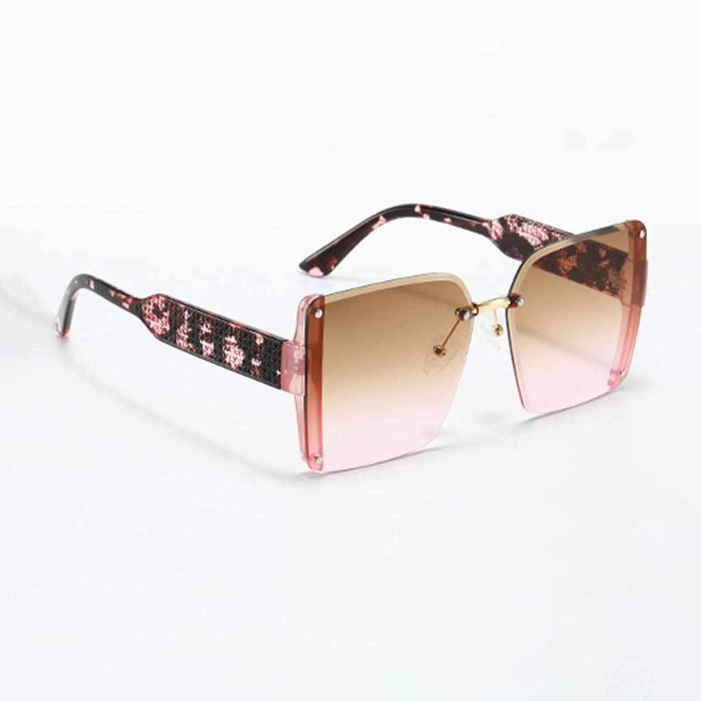 Modern Fashion Orange Grey Gradient Square Sunglasses With Orange Metal Strip Decoration Sunglasses Women  Glasses Women