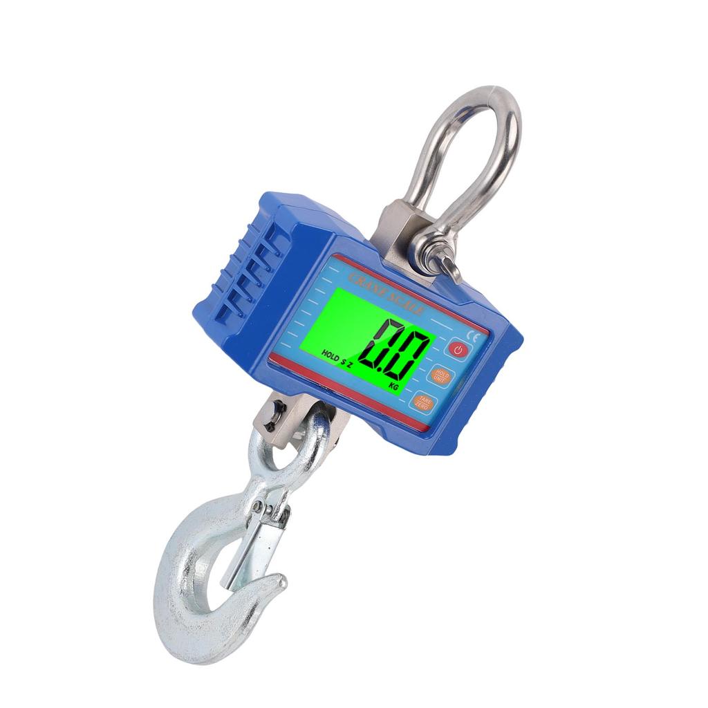 Digital Crane Scale 2000KG 4400lb Accurate with LCD Backlight Remote Unit Switch Data Hold Tare Reset for Industrial