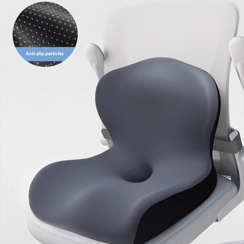 Ergonomic Memory Foam Car Seat Cushion With Lumbar Back Support Breathable Ice Silk Fabric For Driving Comfort