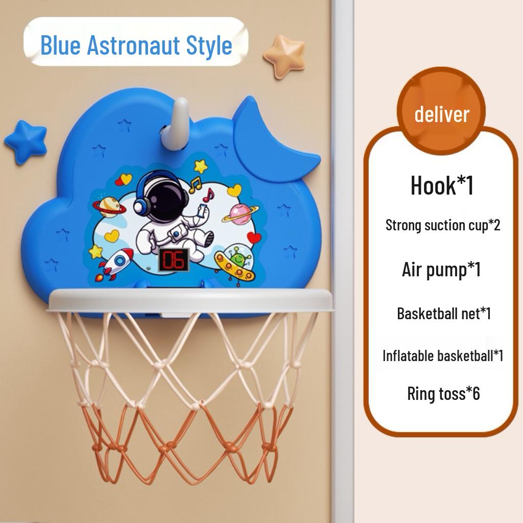 Kids' Silent Scoring Basketball Hoop - No-Drill Wall-Mounted Indoor Toy