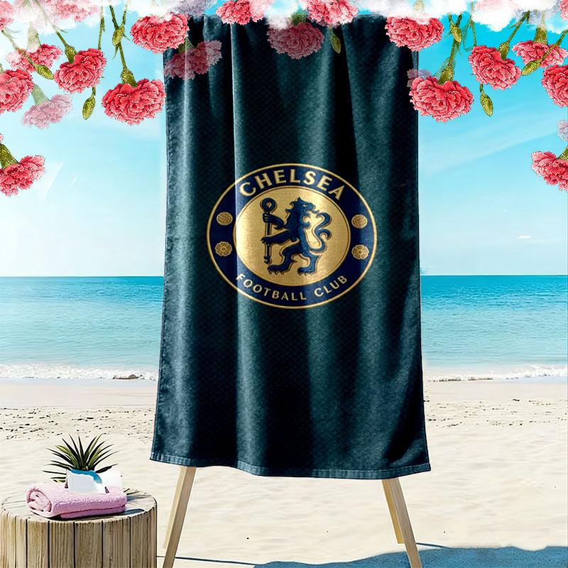 Chelsea F Print Beach Towel, Large Soft Quick Dry Towel for Beach Camping Swimming