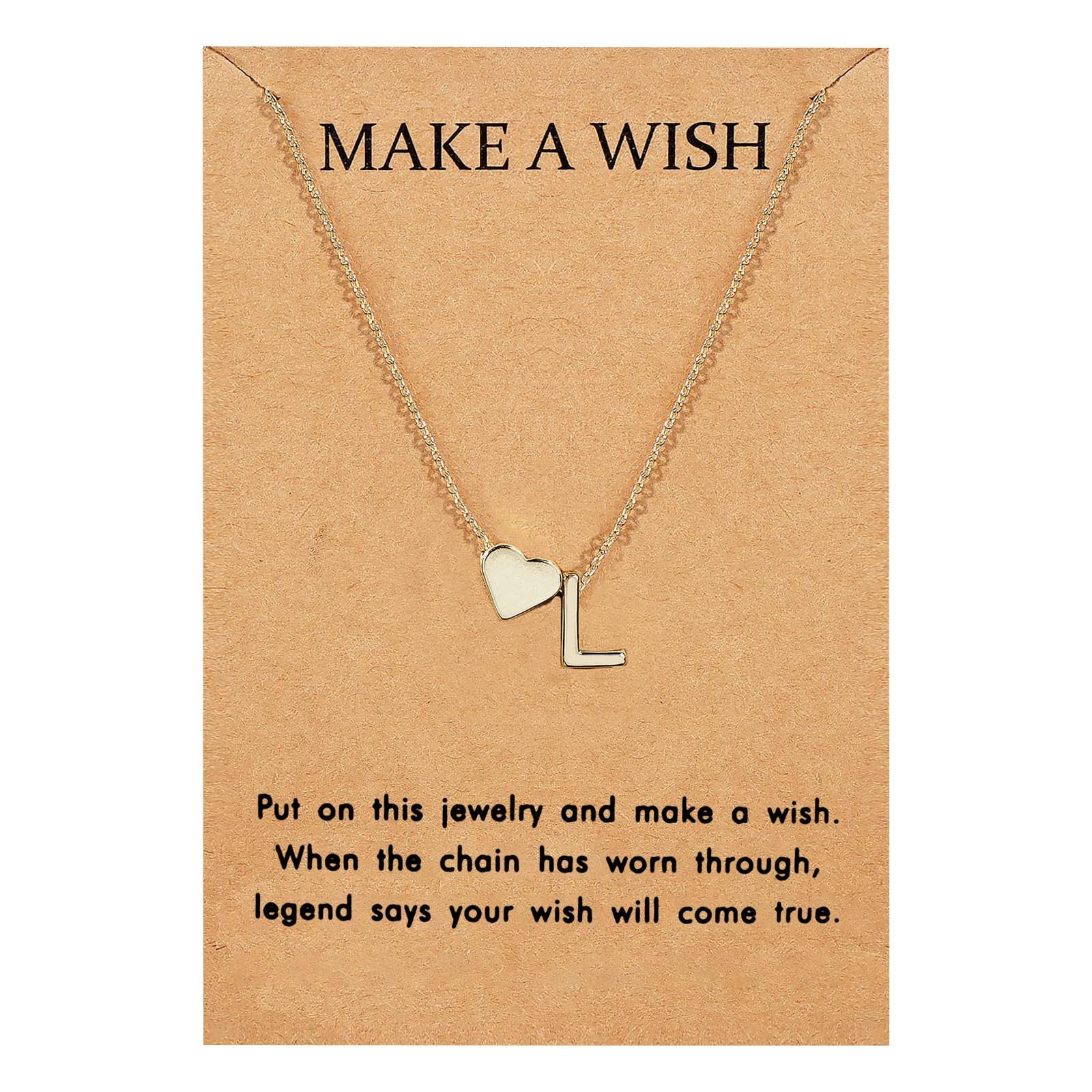 Initial Heart Necklace Heart Letter Necklace Valentine s Day Gift
