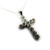 Les Trésors De Lily [J6289] - White 'Cross' Crystal Necklace