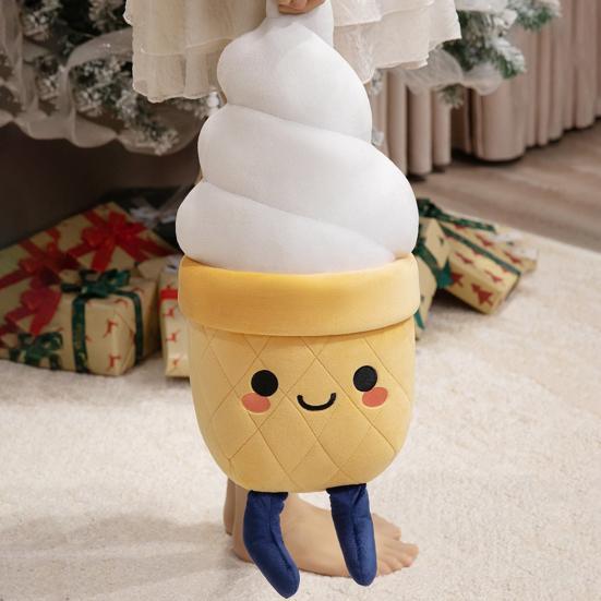 Ice Cream Plush Pillow 30/60/100cm Cute Stuffed Doll for Girls Lumbar Nap Support Soft Hugging Body Pillow for Bed Dorm