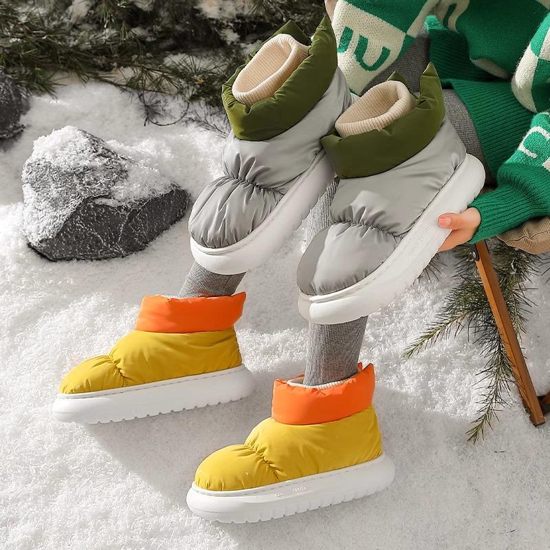 High-top Cotton Slippers Winter Bag and Indoor Home Down Warm Confinement Cotton Shoes Winter