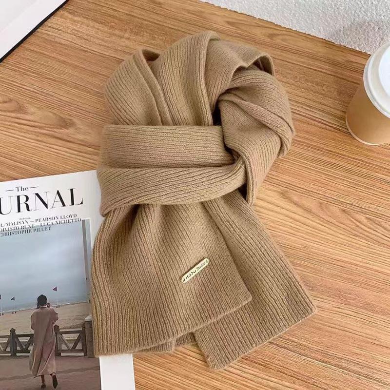 Women Cashmere Blend Scarf Women Winter Warm Thicken Luxury Solid Color Shawl Wraps Female Warm Thick Wool Neckerchief Blanket