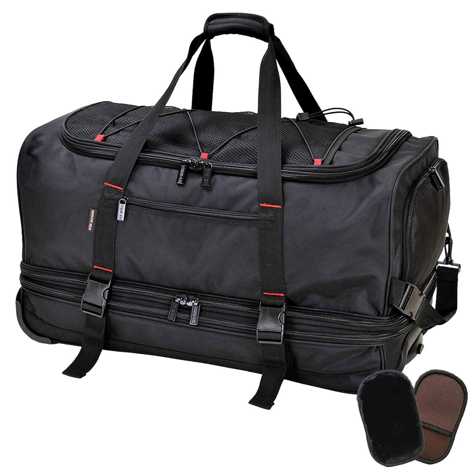 

Сумка Hirano Boston с большой дорожной бизнес-сумкой на 100 л и оригинальными мутоновыми перчатками, ручная кладь на колесах, вместимость и чёрный