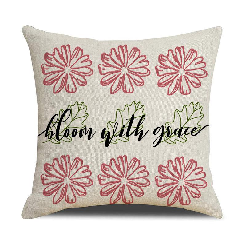 Little Daisy Letters Throw Pillow Covers With Digital Printing Of Short Plush Fabric Car-Shaped Sofa Cushion Home Decor