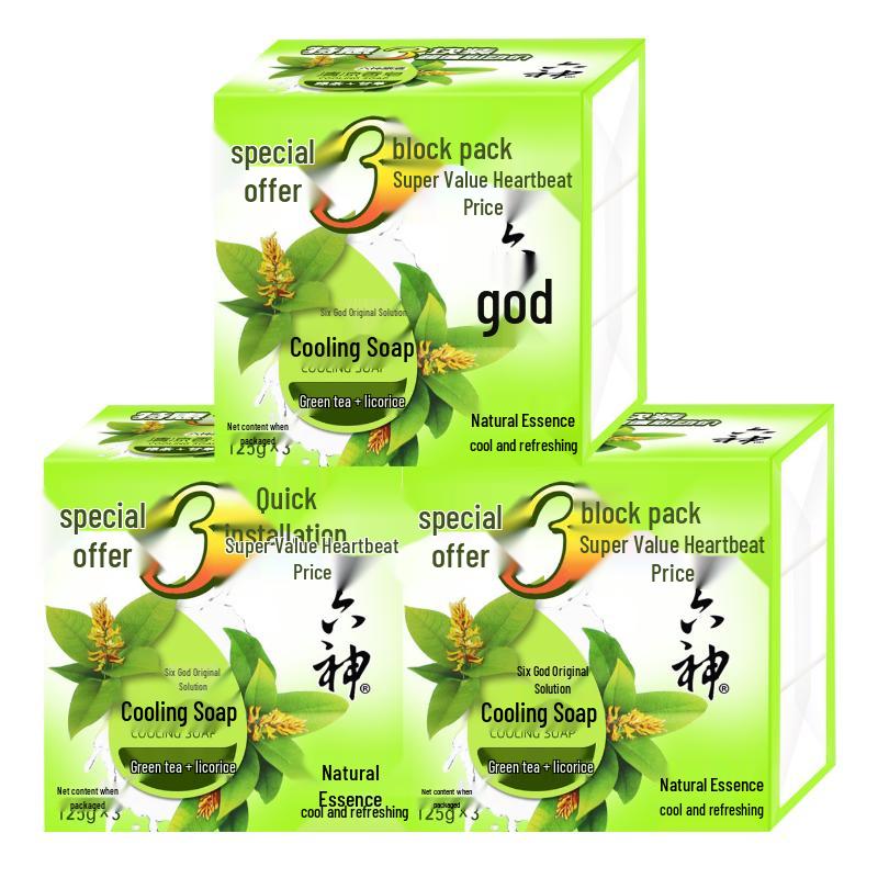 Liushin Cooling Soap Bar (Green Tea & Licorice, 9x125g)
