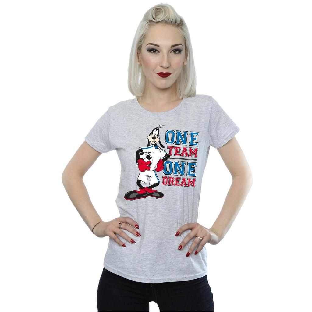Disney Womens/Ladies Goofy One Team One Dream Cotton T-Shirt