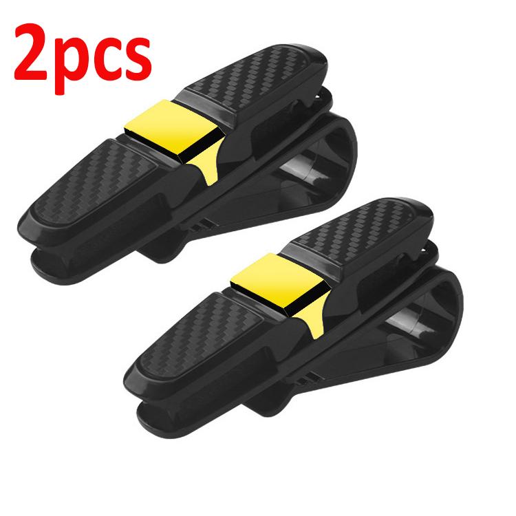 2PCS Car Glasses Case Auto Sun Visor Glasses Holder Sunglasses Clip Sunglasses Eyeglasses Card Holder Car Accessories Interior