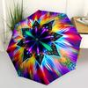1pc Psychedelic Kaleidoscope Automatic Folding Umbrella - Portable Collapsible Design, 8-Rib Iron Frame yy251209057