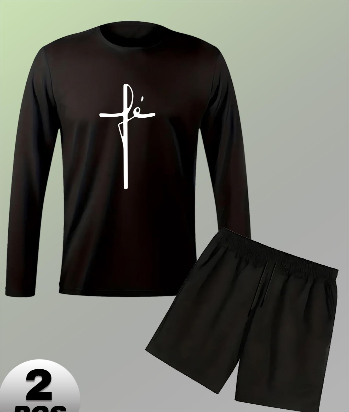 

Men s Long Sleeve & Shorts Set, Comfortable for Home Lounge L чорний