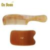 Natural Sheep Horn Comb & Guasha Board Gift Set