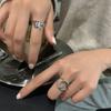 Style Urban Modern Hollow Geometric Ring For Women With Adjustable Size Made From 925 Silver Pure