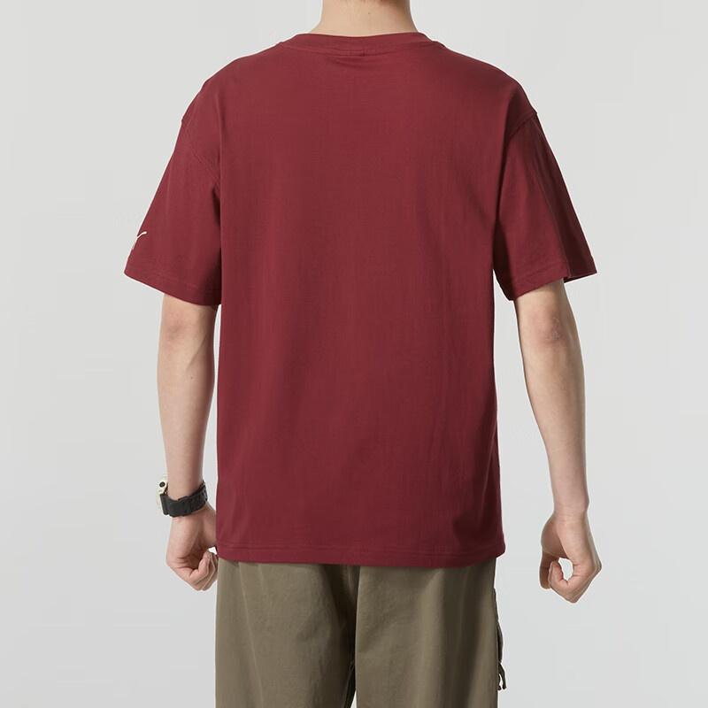PUMA Lightweight Running T Shirts Men's Burgundy Crew Neck Moderate 629400-55