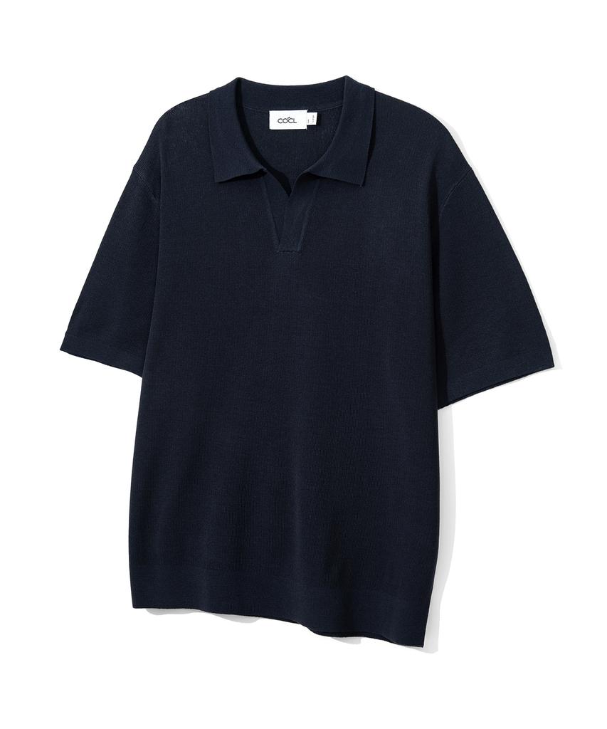 COSTUME O’CLOCK Cool Linen-Like Collar Short Sleeve Knit_9 Color Cooskt045 (B Type)