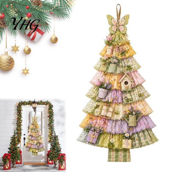 Holiday Home Interior Embellishment Christmas Handmade Door Hanging Kit, Patchwork Tree Decoration DIY Sewing Year Round Garden And Seaside Decor Set,