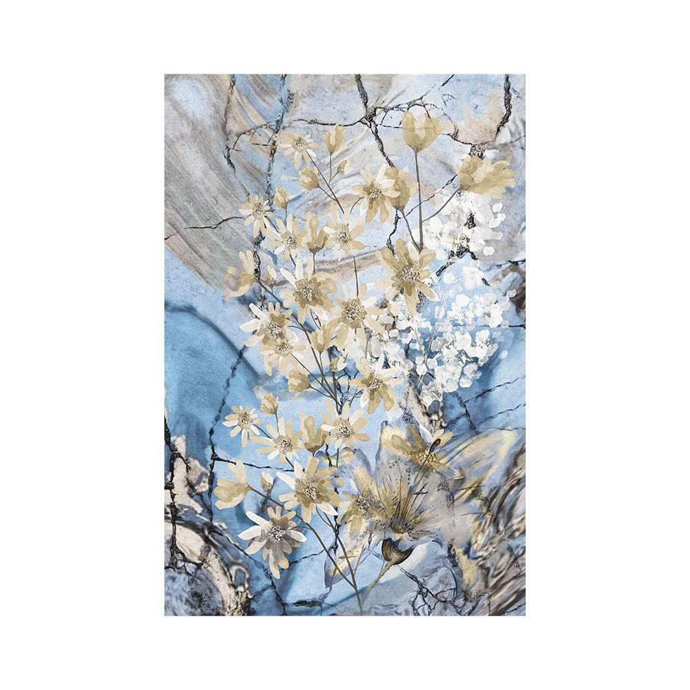 Modern  Blue Lilies Abstract Painting Wall Art Colorful Flowers Canvas Decorative Picture Poster Living Room Bedroom Home Room Decor Artwork