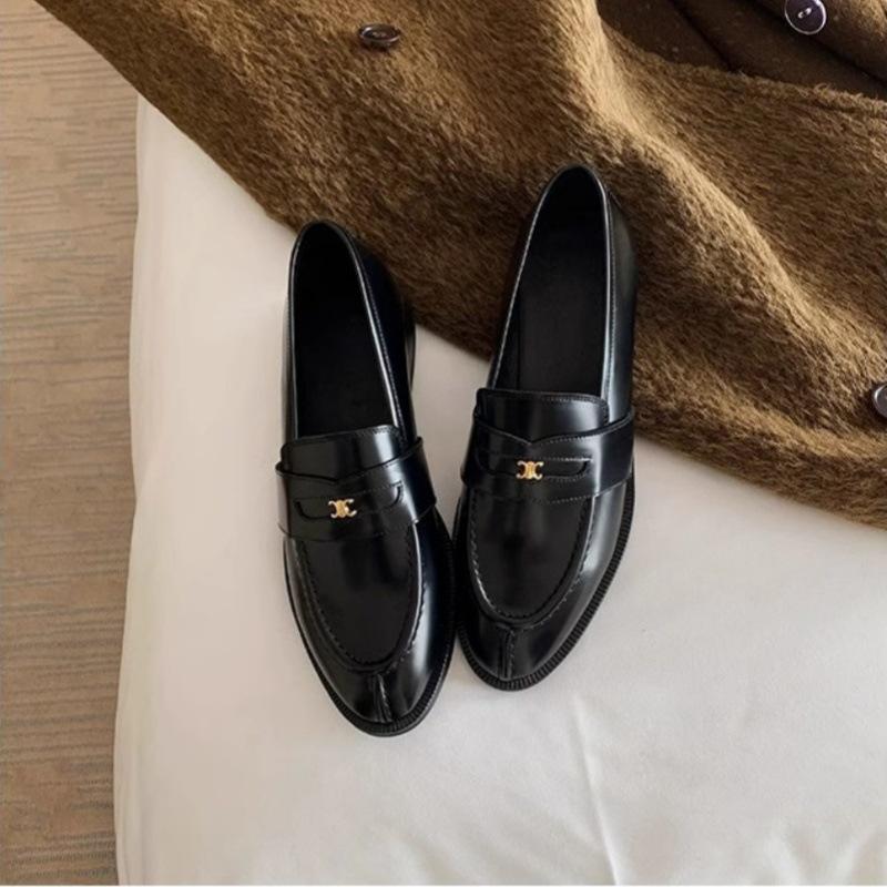 

Узкая версия мокасин из коровьей кожи Arc de Triomphe женские летние в британском стиле с открытым краем и бусинами на плоском каблуке, одинарная обувь, маленькая кожаная туфля 33