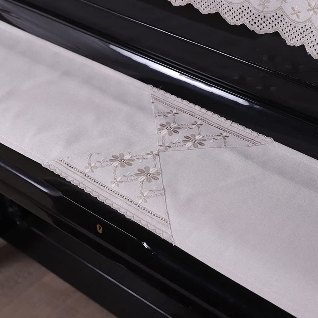 Piano Cover for Electronic Standard Upright Piano Scandinavian with European Solid Elegant Cover Keyboard Cover Chair Cover Seat Pianos Cover, Lace,