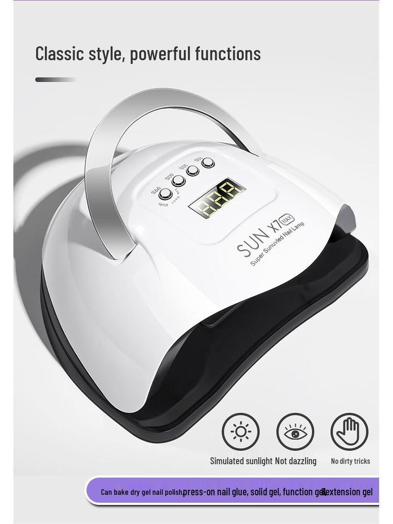 2025 Nail Lamp 320W LED Quick-Dry, 66 Beads, Smart Curing, No-Tan