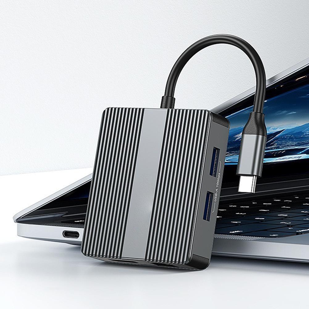 

2HDMI Docking Station 4k60Hz Heterogeneous Gigabit Ethernet Port USB3.2 Splitter Compatible With 3/4, USB4, Type-C Interface
