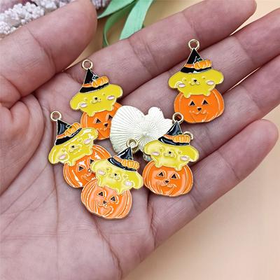 Alloy Dripping Handmade Material DIY Accessories Pendant Stylish Halloween 6/10pcs Pumpkin Beads
