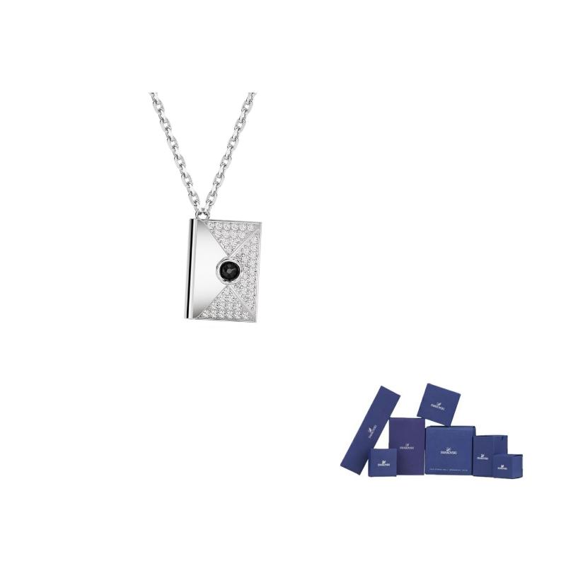 Swarovski Letra Necklaces Womens Silver F-Original brand box