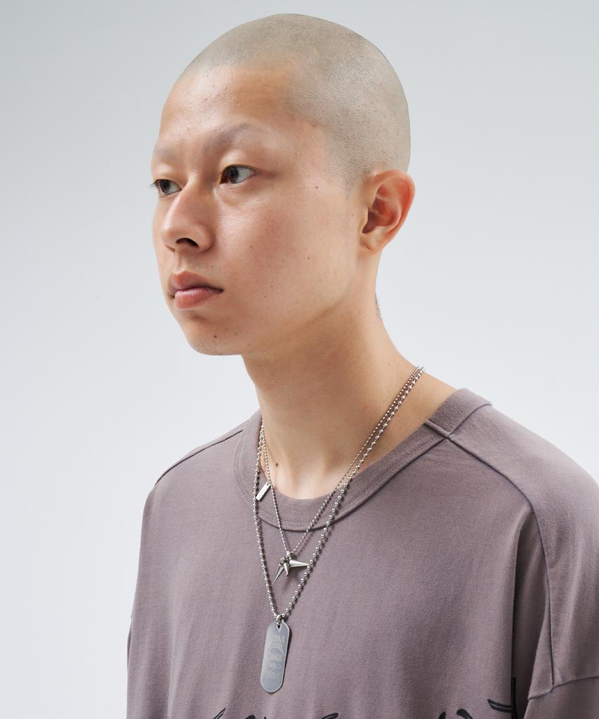 Ajobyajo Dog Tag Layered Necklace [Silver]