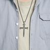 Vintage Punk Stainless Steel Cross Pendent Necklace for Men Gold Plated Jewelry