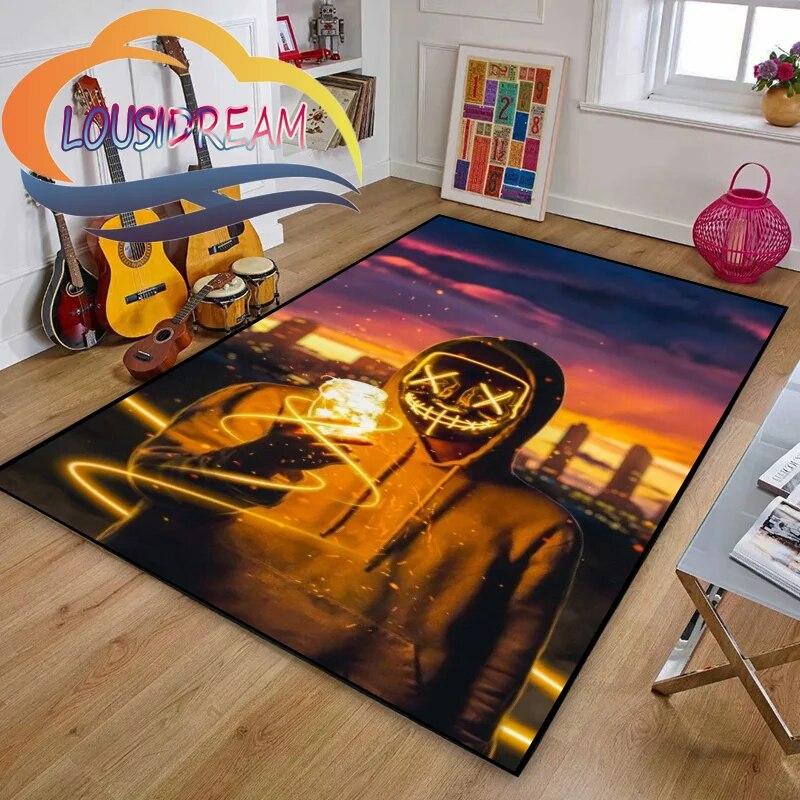 Gamer or Game handle Playroom and Bedroom Plush Carpet Non-slip  Soft Play Mat Bed Area Rug Parlor Decor