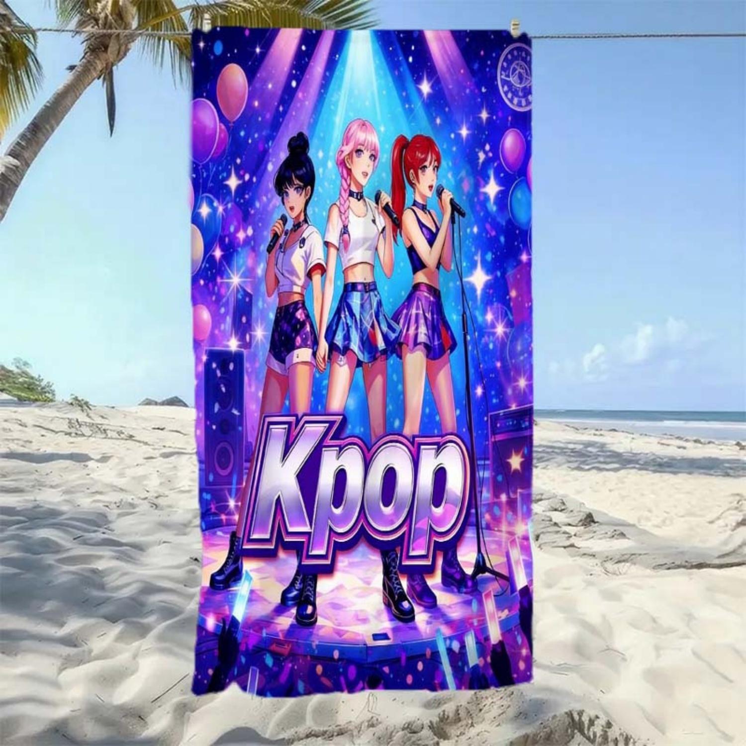 

1pc Kpop Group Beach Towel,Highly Absorbent,Quick-Drying And Durable,Used As a Beach Mat,Sports Towel Or Travel Blanket W30*H60(CM)