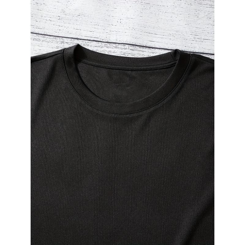 Europäische Größe Herren Pride Buchstaben Regenbogen Grafikdruck Rundhalsausschnitt Kurzarm Reguläre Passform Polyester T-Shirt für Outdoor-Sport und Freizeit