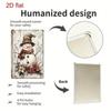 Vintage Snowman Floral Metal Sign 7.9x11.8in, 2D Tin Plaque, Durable Pre-Drilled Wall Decor for Garden/Office