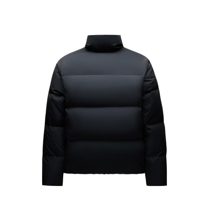 Anta Comfortable Casual Solid Color Stand Collar Zipper Warm Down Jacket Women Outerwear Black 962447907-4