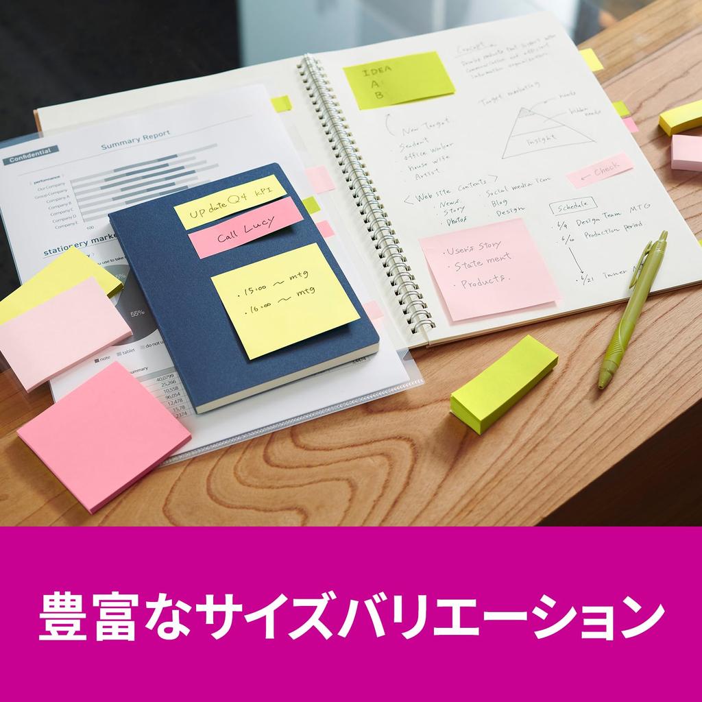 Strong Adhesive Multicolor 75 X 45 4 1 Pad Clear Case Post-it Notes, Notes, 4N, 50mm, Sheets, Colors, Each, 656SS-MC-4N