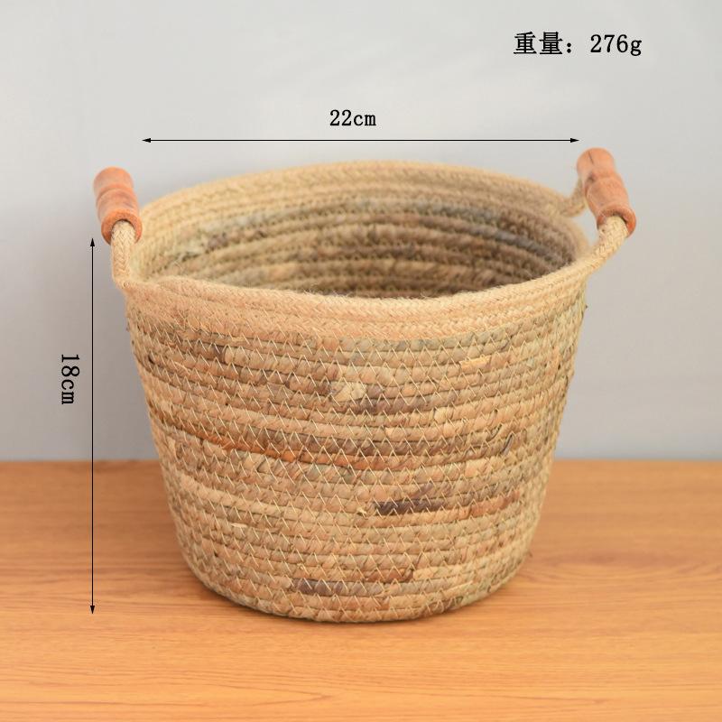 

Household Handwoven Sundries Snack Storage Basket Dirty Clothes Basket Handheld Clothes Toy Storage Bucket Dirty Clothes Basket Wholesale