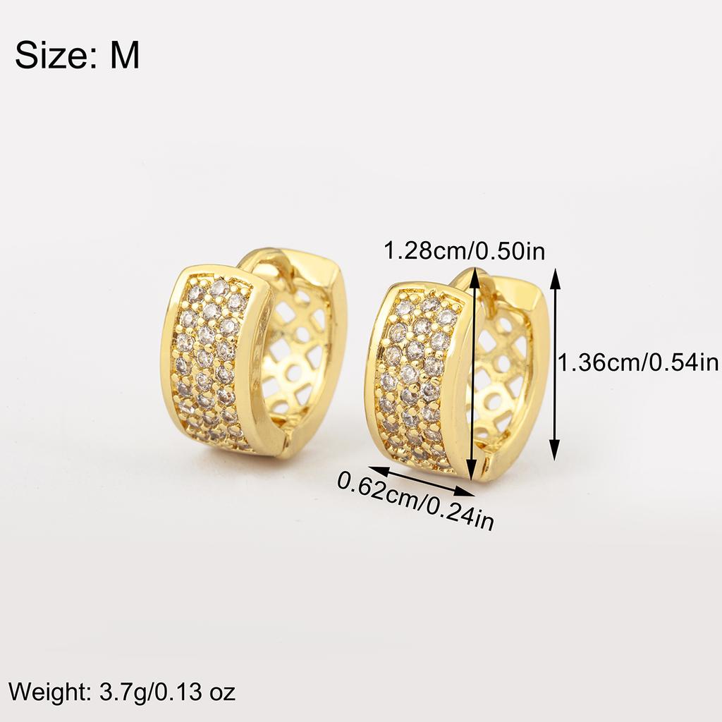 Nidin Hot Sale S/M/L Sizes Cubic Zirconia Geometry Circular Hoop Earrings For Women Female Trendy Temperament Ear Jewelry Gifts