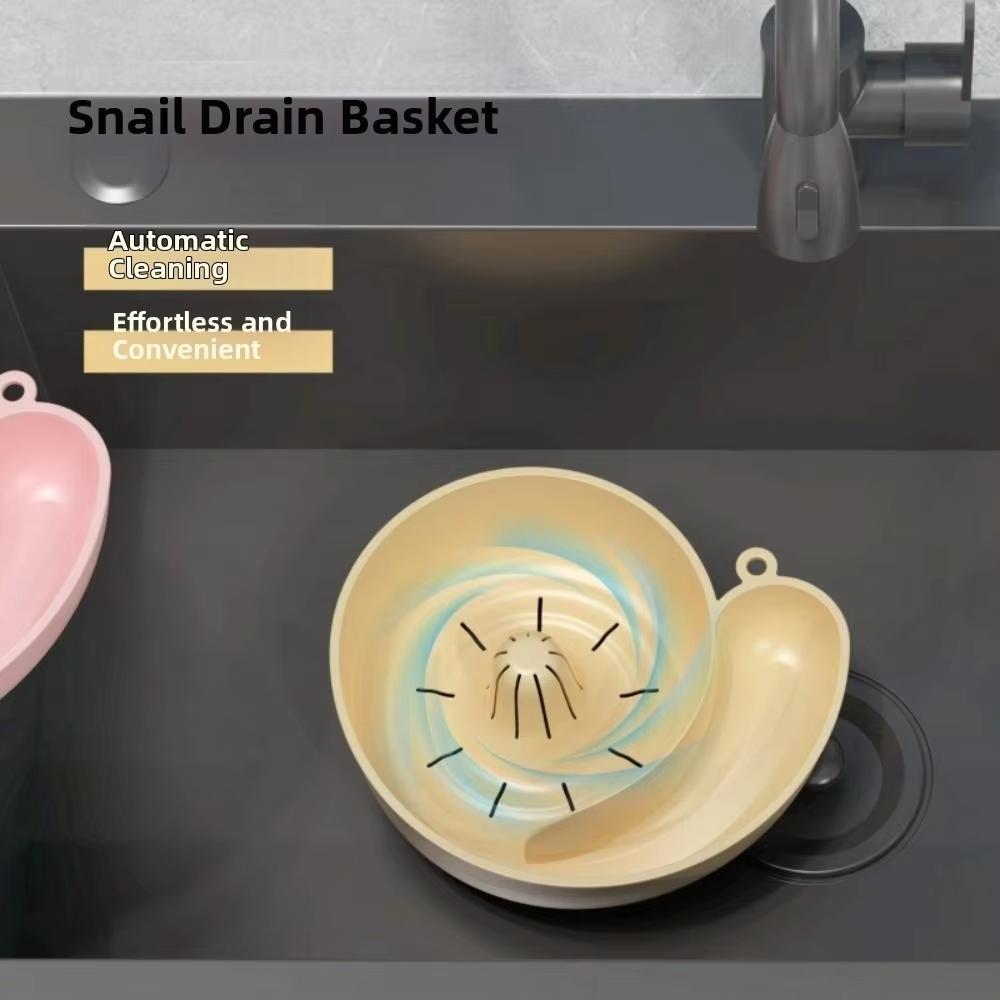 Snail Shape Fruit Drainer Basket Creative Automatic Rotation Clean Vegetable Washing Basin Multi-Functional Reusable
